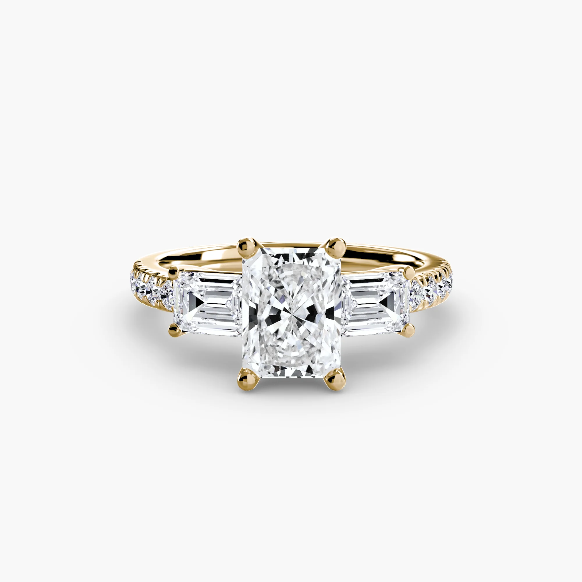 Three-Stone Ring with Pavé Band 4 - Image 76