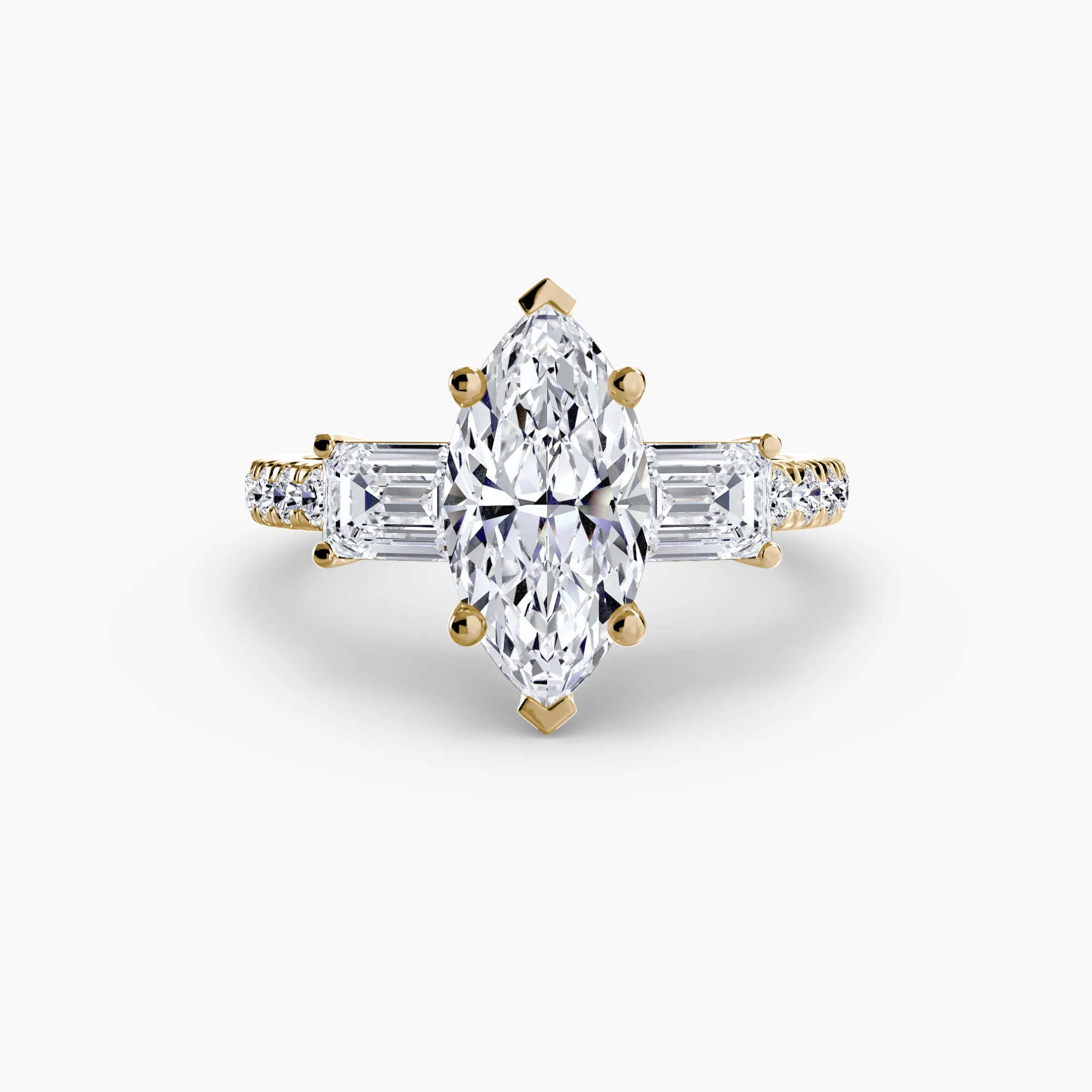 Three-Stone Ring with Pavé Band 4 - Image 78