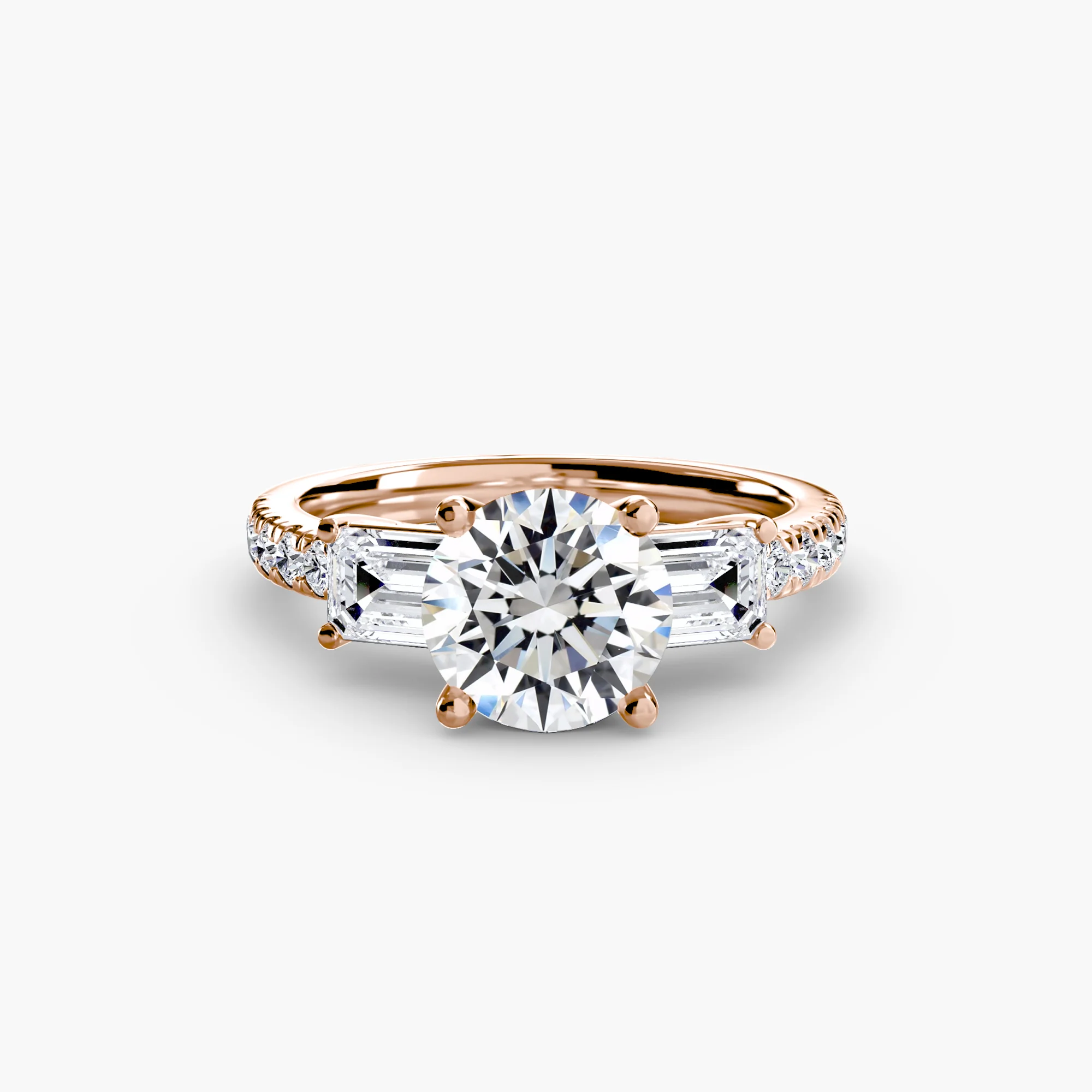 Three-Stone Ring with Pavé Band 4 - Image 79