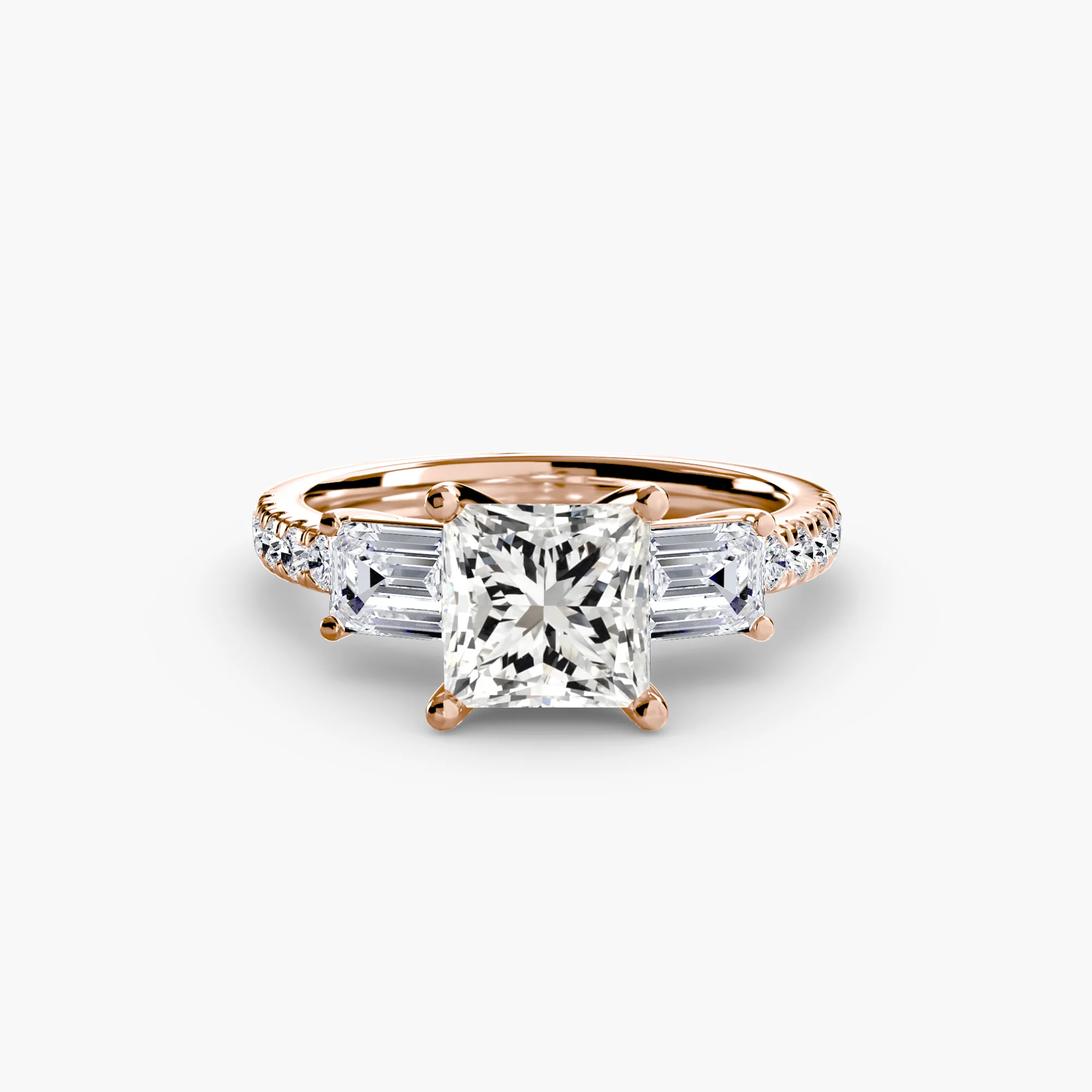 Three-Stone Ring with Pavé Band 4 - Image 80