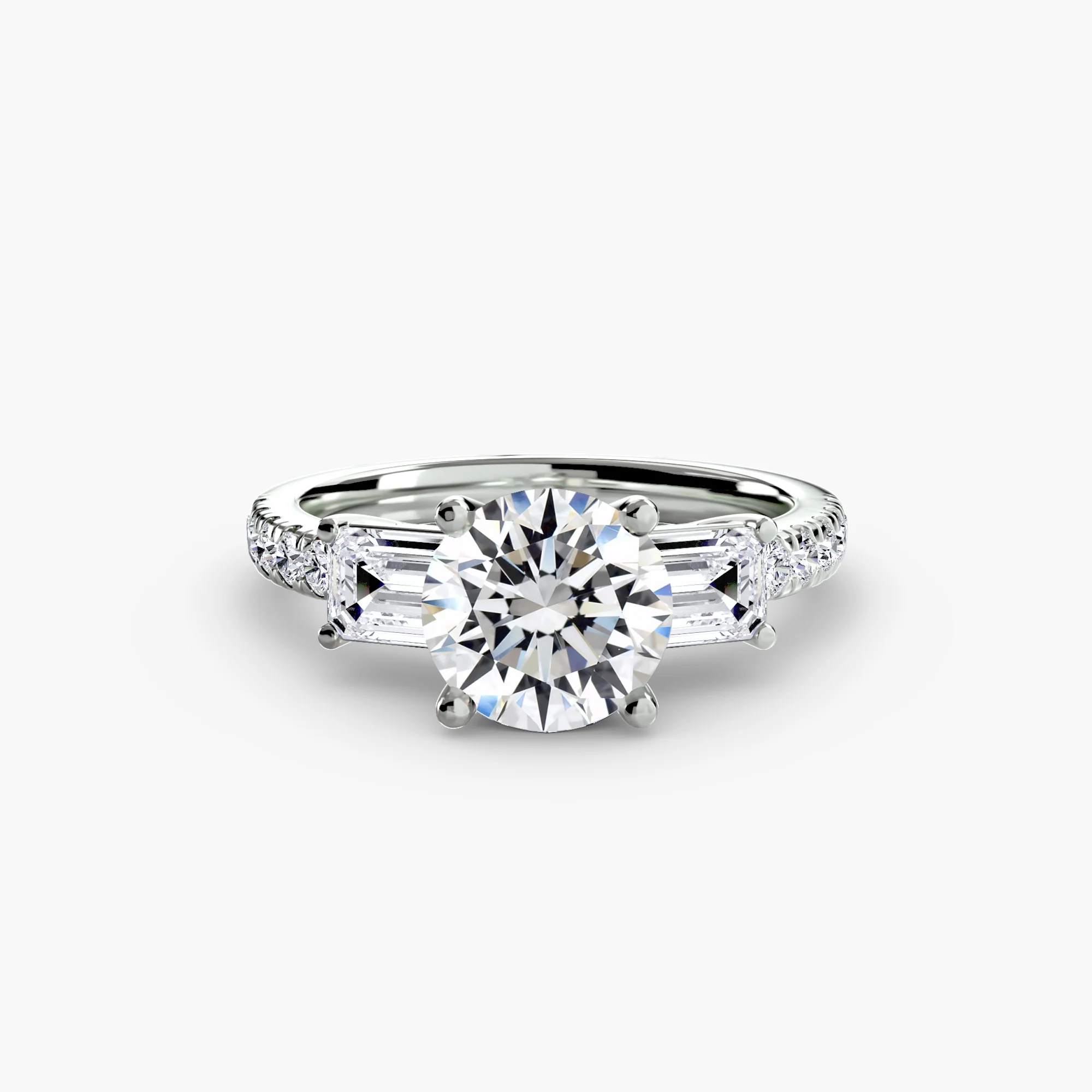 Three-Stone Ring with Pavé Band 4 - Image 89