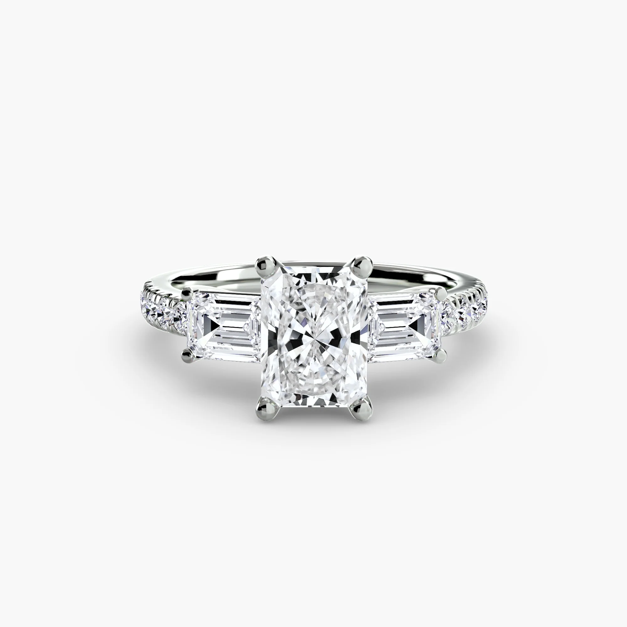 Three-Stone Ring with Pavé Band 4 - Image 9