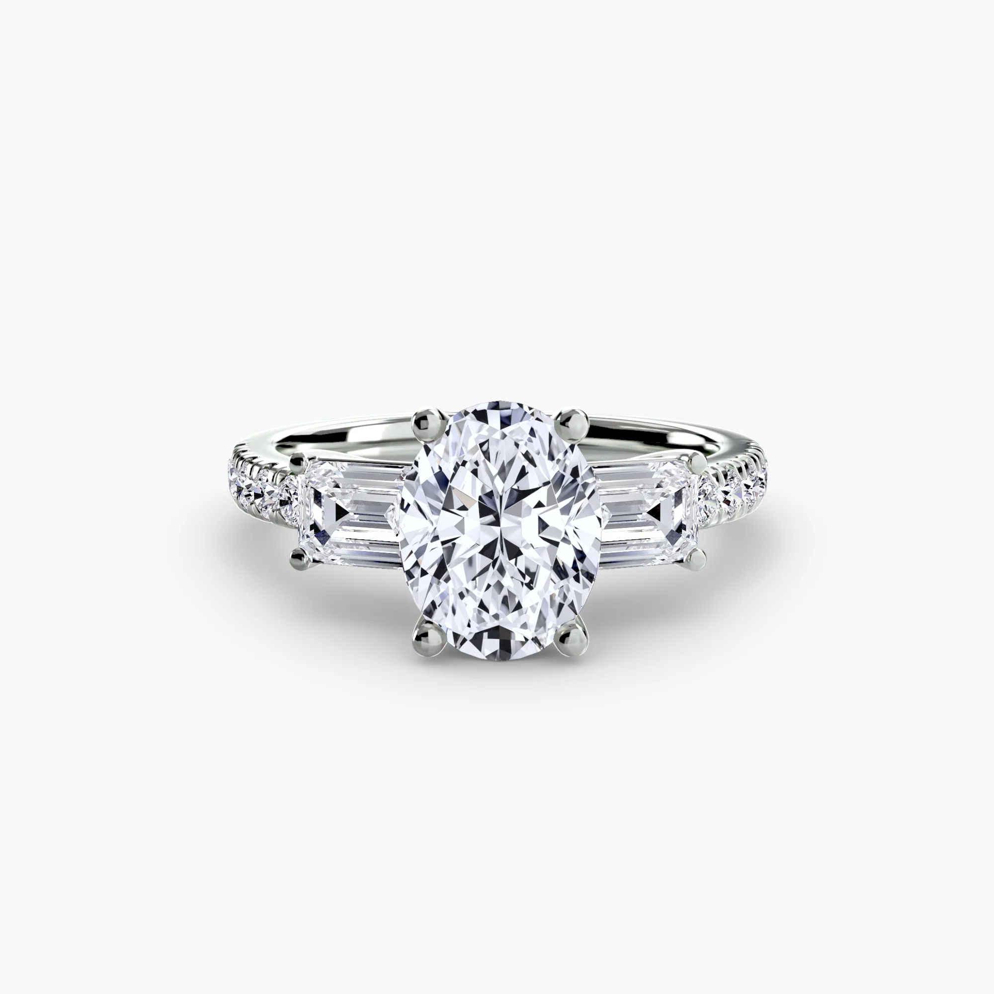 Three-Stone Ring with Pavé Band 4 - Image 92