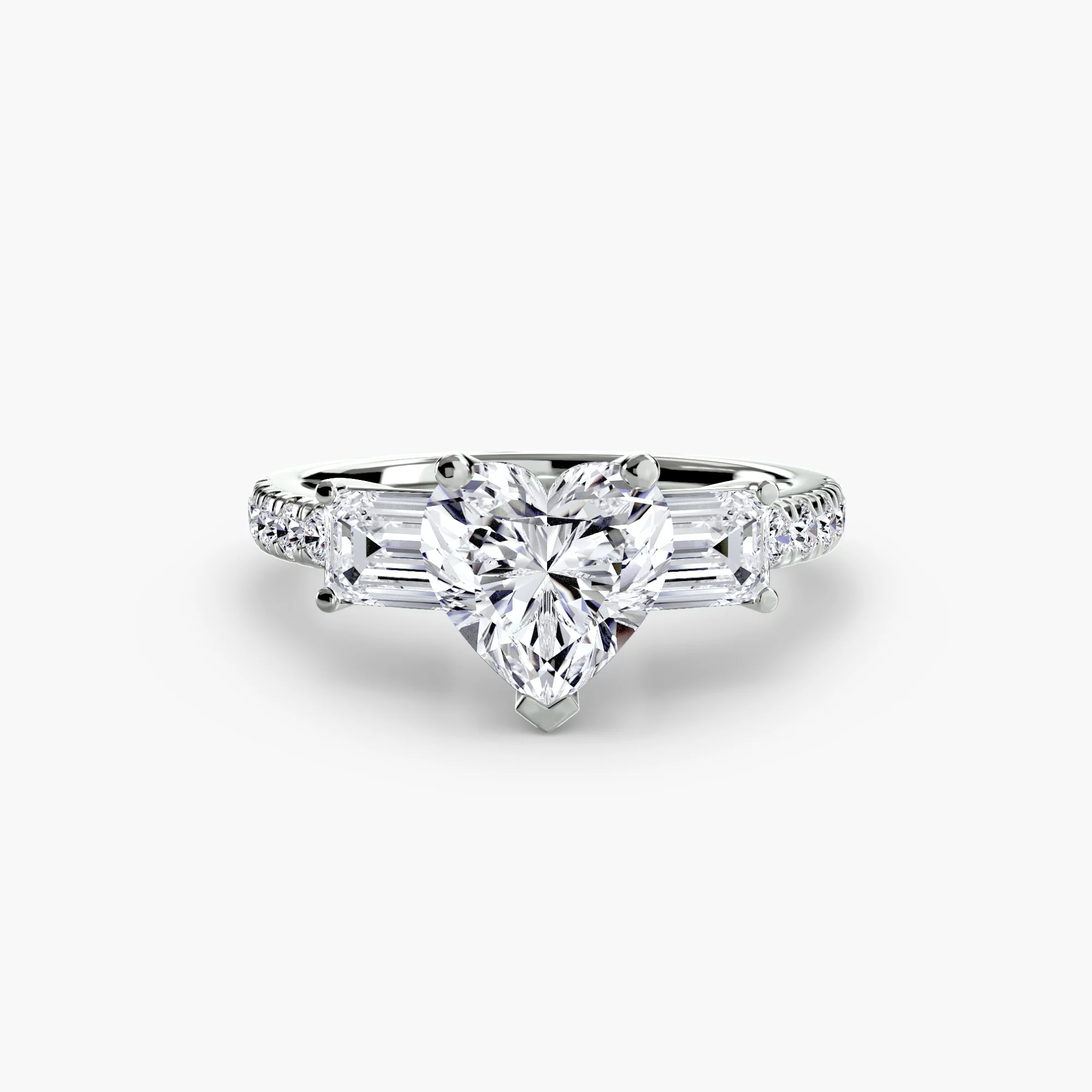 Three-Stone Ring with Pavé Band 4 - Image 95