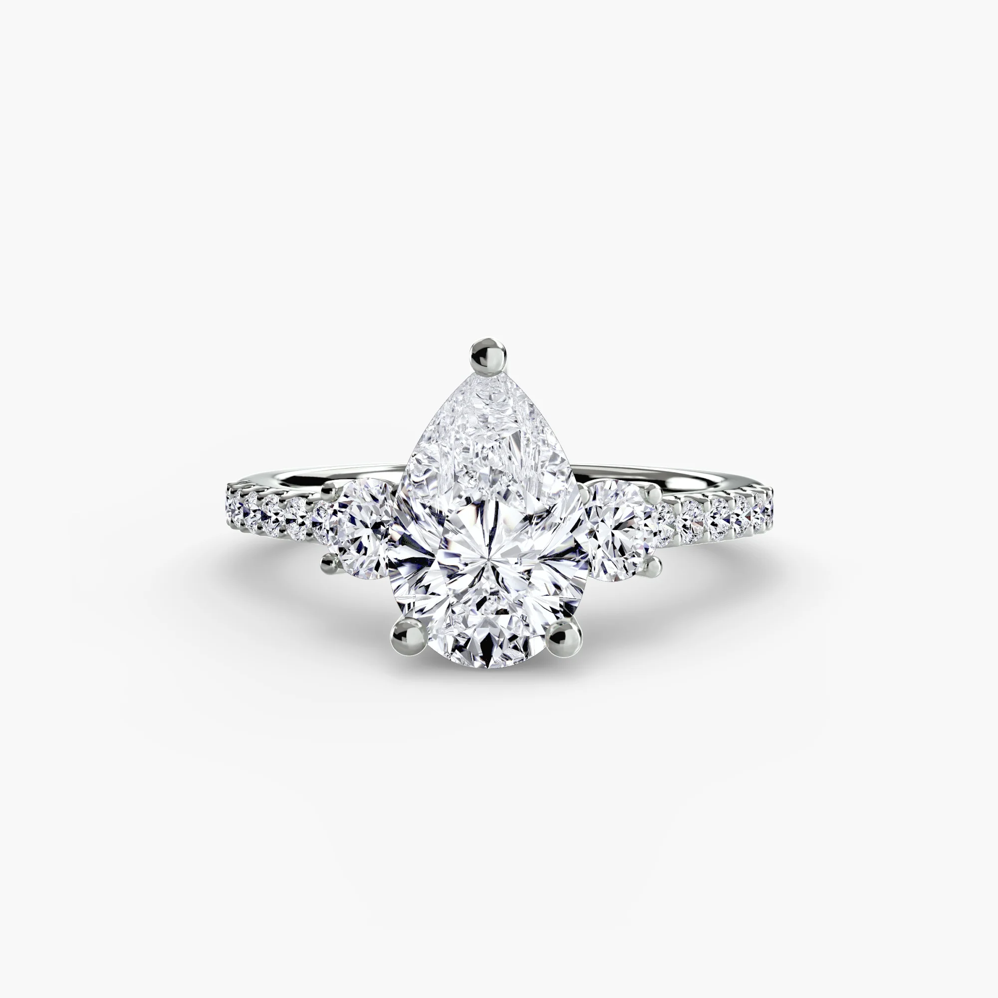 Three-Stone Ring with Pavé Band 5 - Image 11