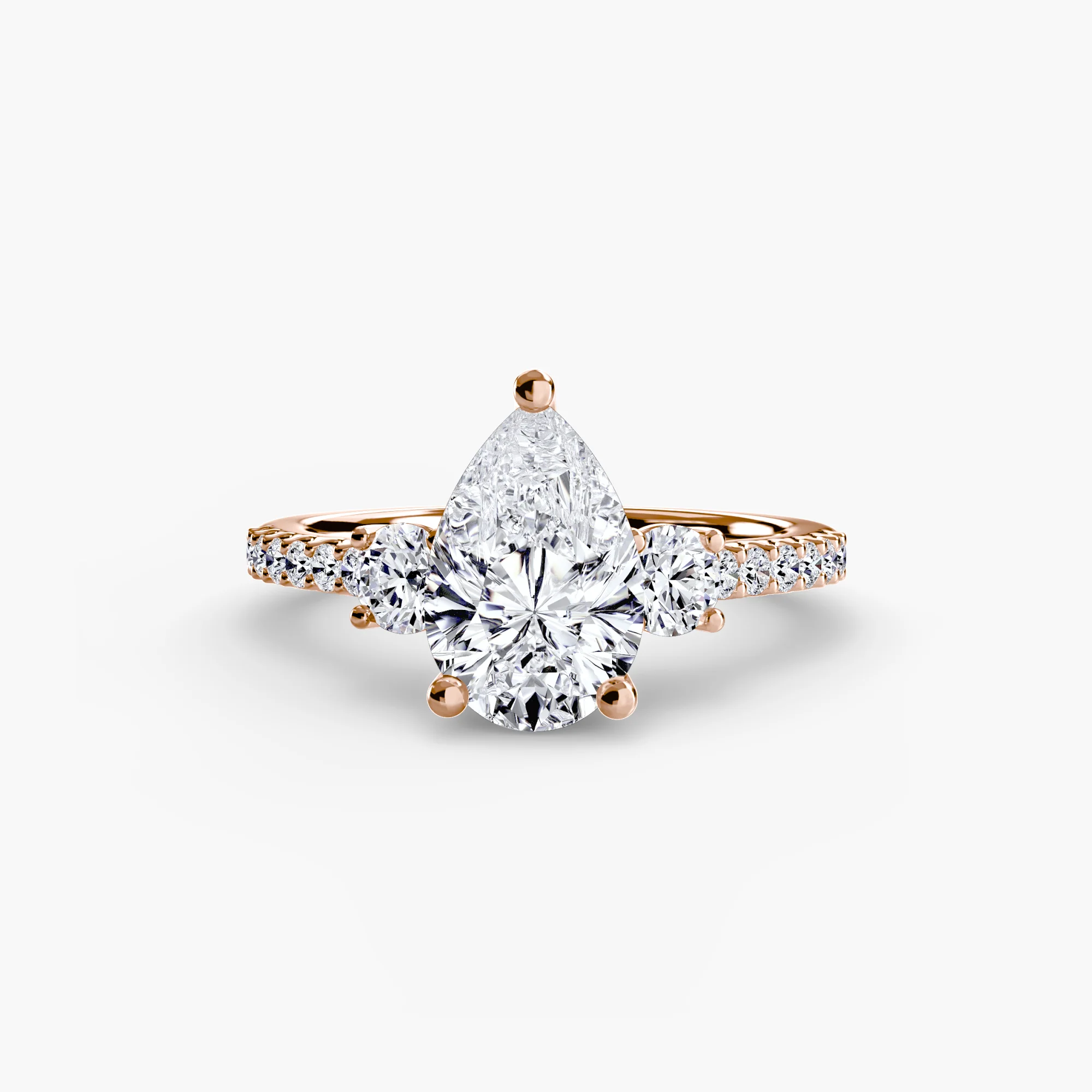 Three-Stone Ring with Pavé Band 5 - Image 4