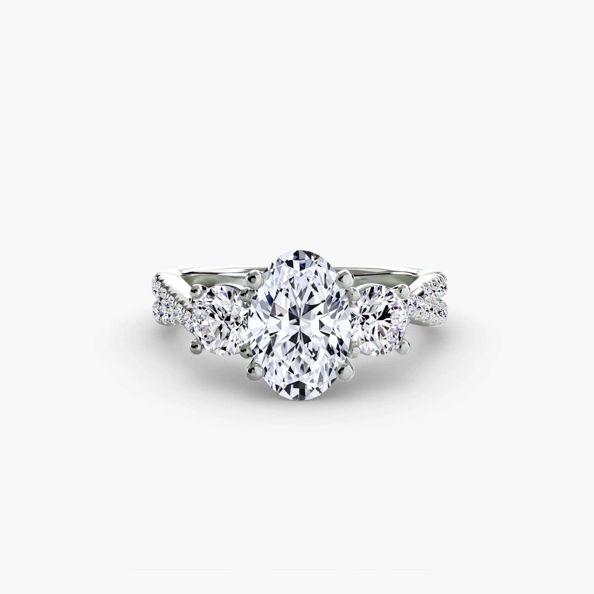Three-Stone with Pavé Band 2 - Image 4