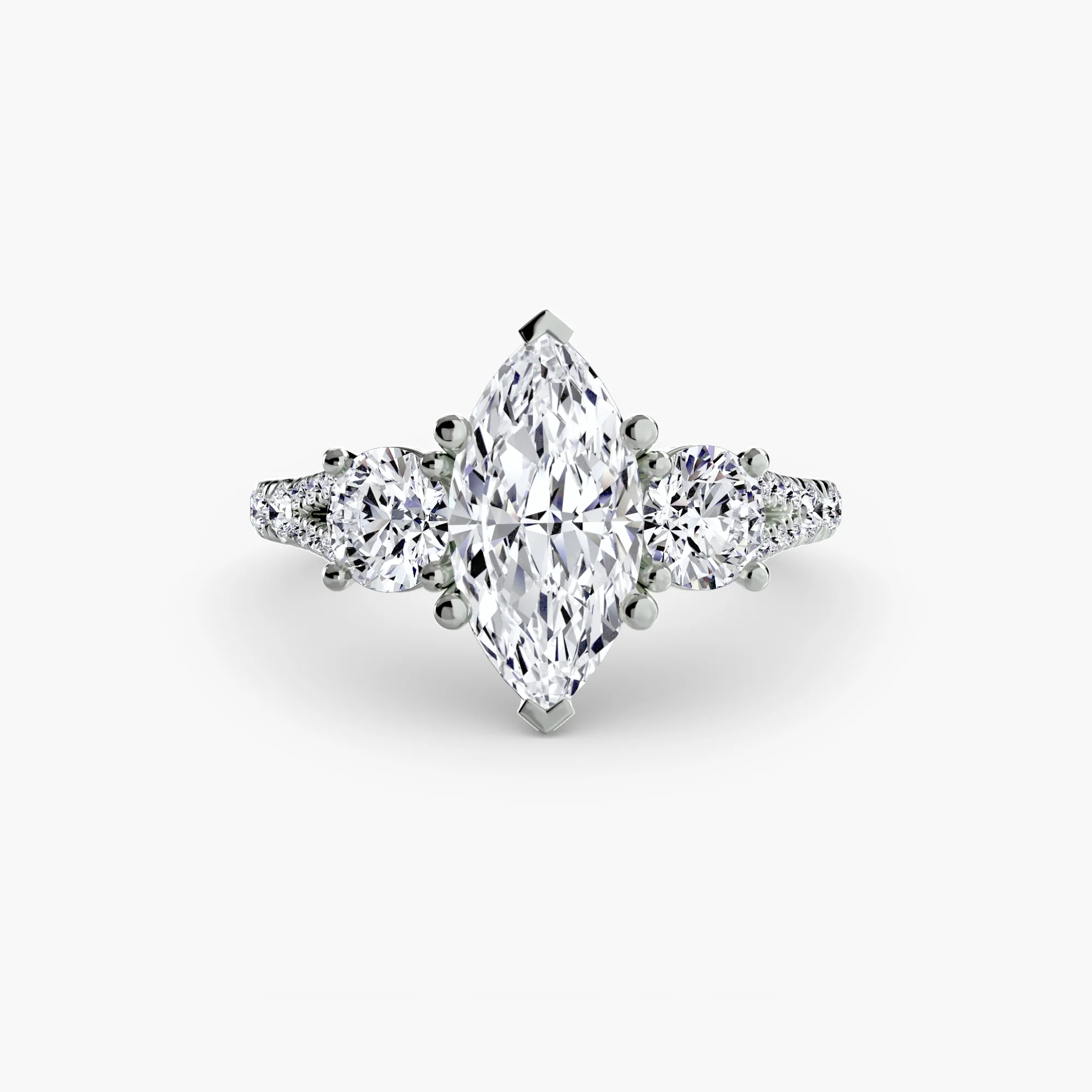 Three-Stone with Pavé Band 3 - Image 41
