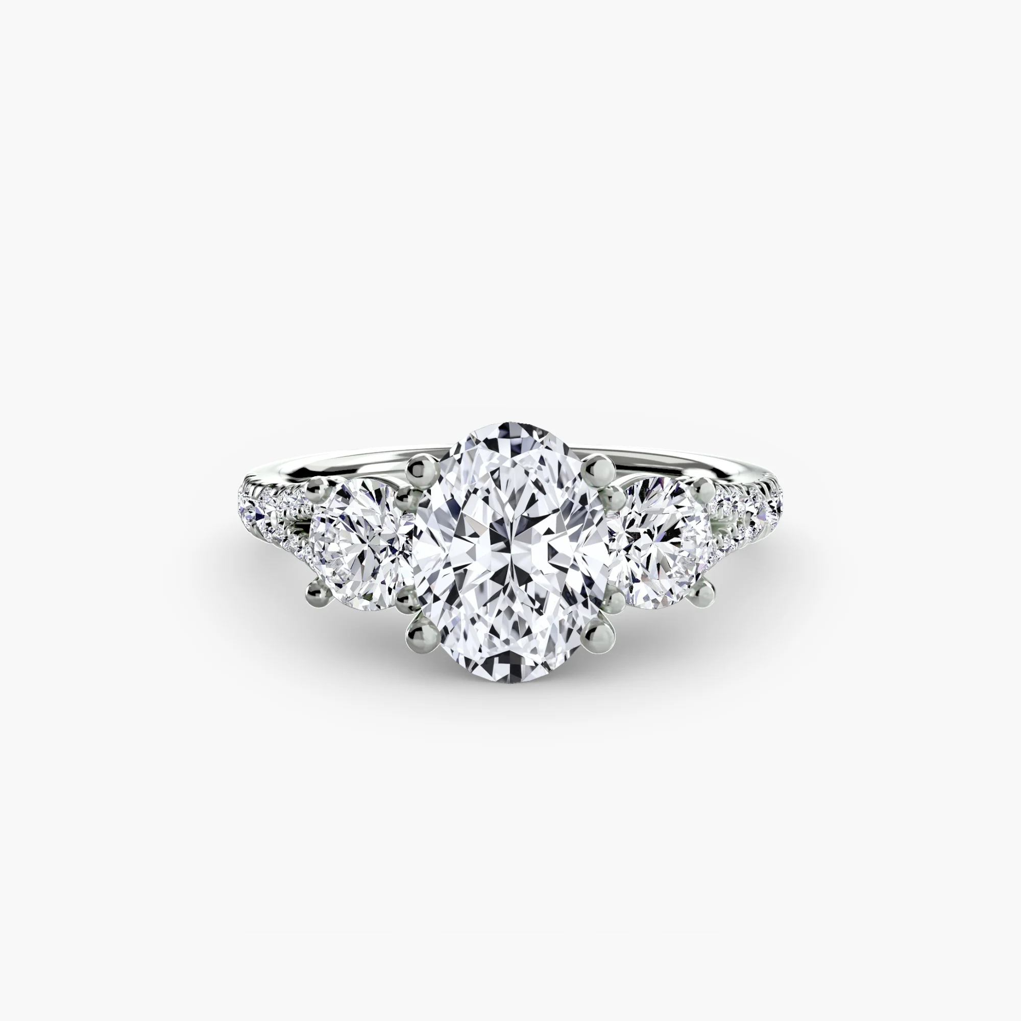 Three-Stone with Pavé Band 3 - Image 5
